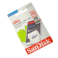 Карта памяти MicroSD SanDisk 16GB Class 10 (80 Mb/s) Ultra