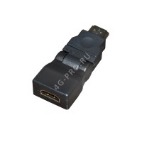 Переходник Rexant гн.HDMI - шт.HDMI поворотный GOLD